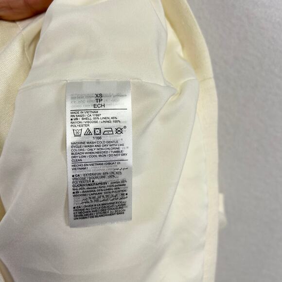 Old Navy Classic Cream White Womans Linen Blend  Blazer Jacket Size XS Career - Picture 8 of 10